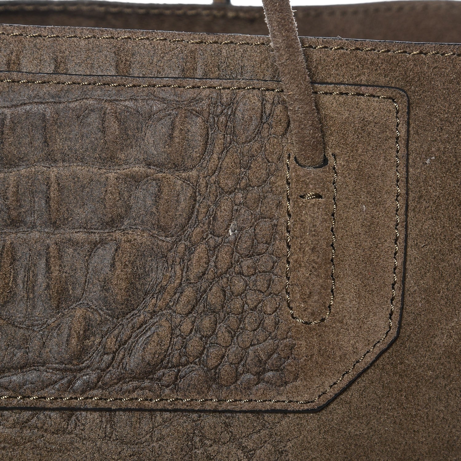 Alexander Wang Suede Crocodile Embossed Prisma Skeletal Tote Bag Brown 13 of 14