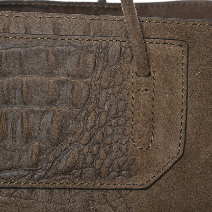 Alexander Wang Suede Crocodile Embossed Prisma Skeletal Tote Bag Brown 13 of 14