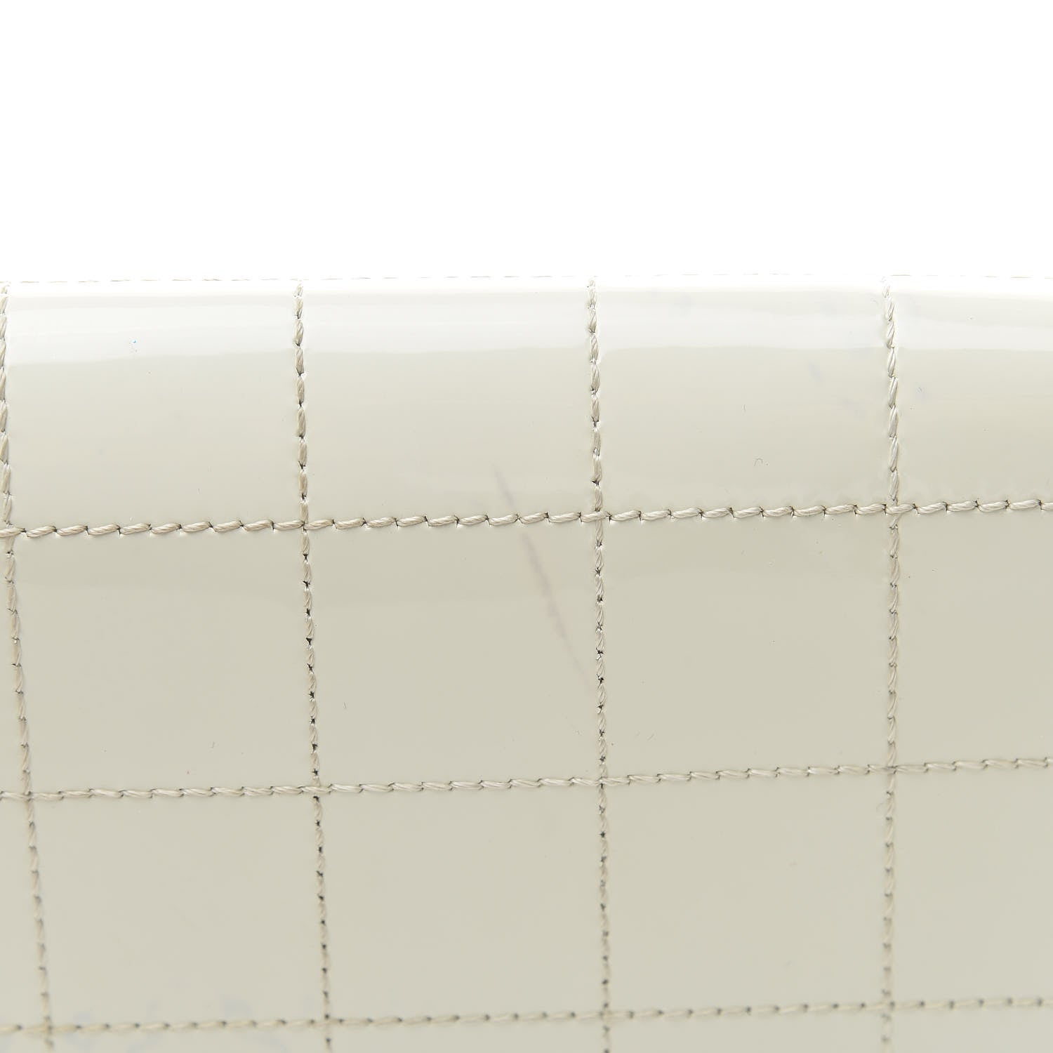 Chanel Patent Square Stitched CC Flap Clutch White 20 of 21