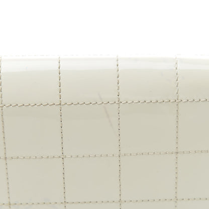 Chanel Patent Square Stitched CC Flap Clutch White 20 of 21