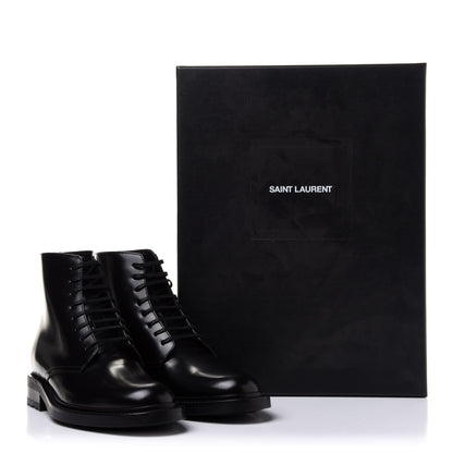 Saint Laurent Calfskin Womens Army Combat Boots 38 Black 9 of 9