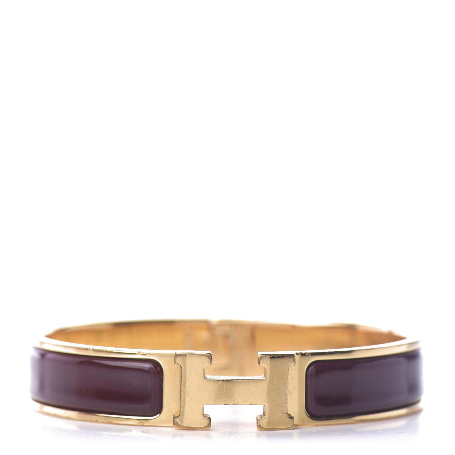 Hermes Enamel Narrow Clic Clac H Bracelet GM Bourgogne 1 of 7