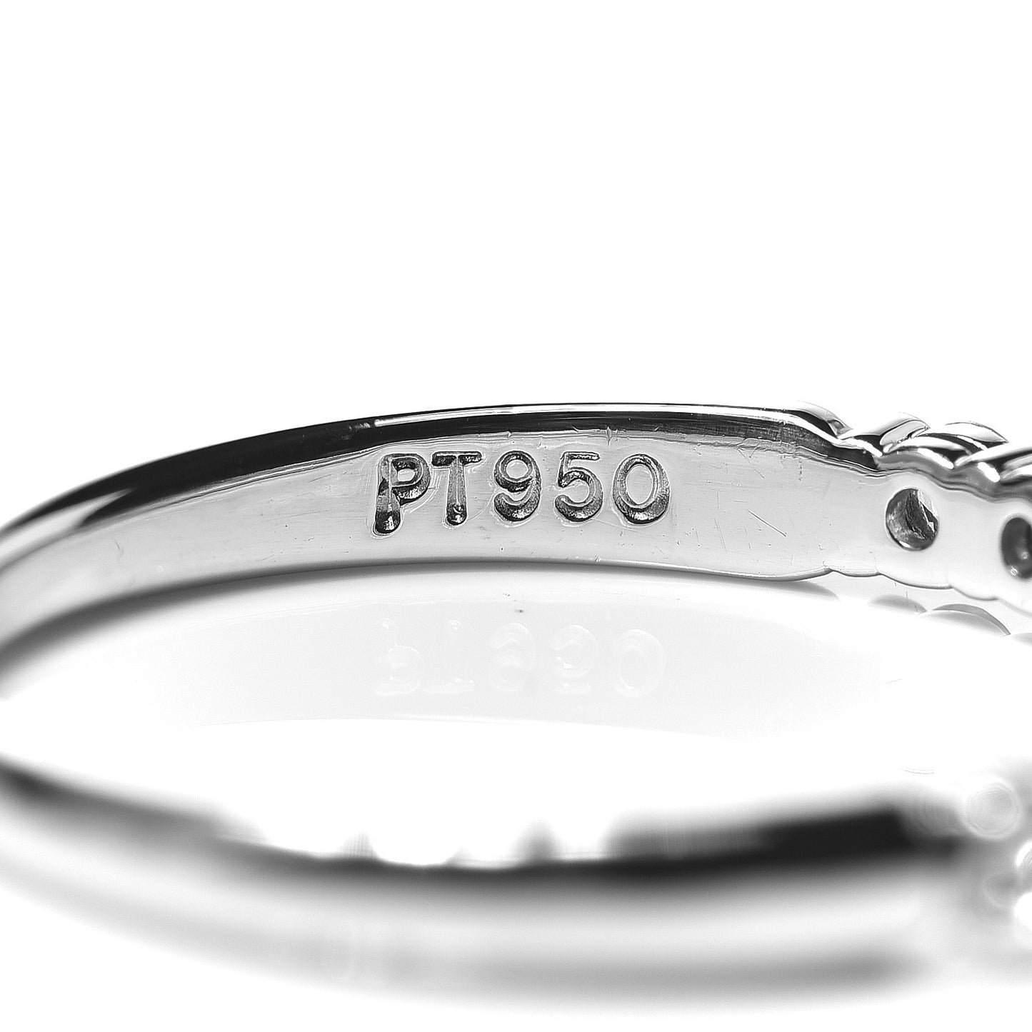 Platinum Diamond 2.2mm Embrace Half Circle Band Ring 50 5.5