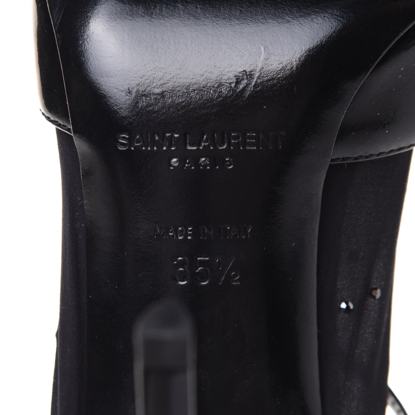 Patent Calfskin Edie Studded Sock Pumps 35.5 Black