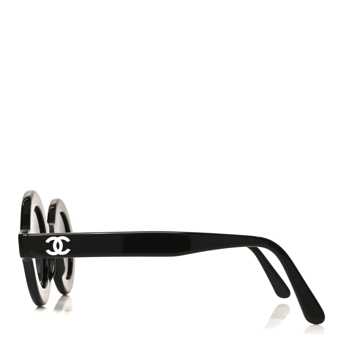 Round 01945 94305 Sunglasses Black White