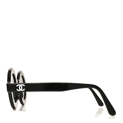 Chanel Round 01945 94305 Sunglasses Black White 3 of 7