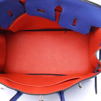 Hermes Togo Verso Birkin 25 Bleu Royal Capucine 6 of 18
