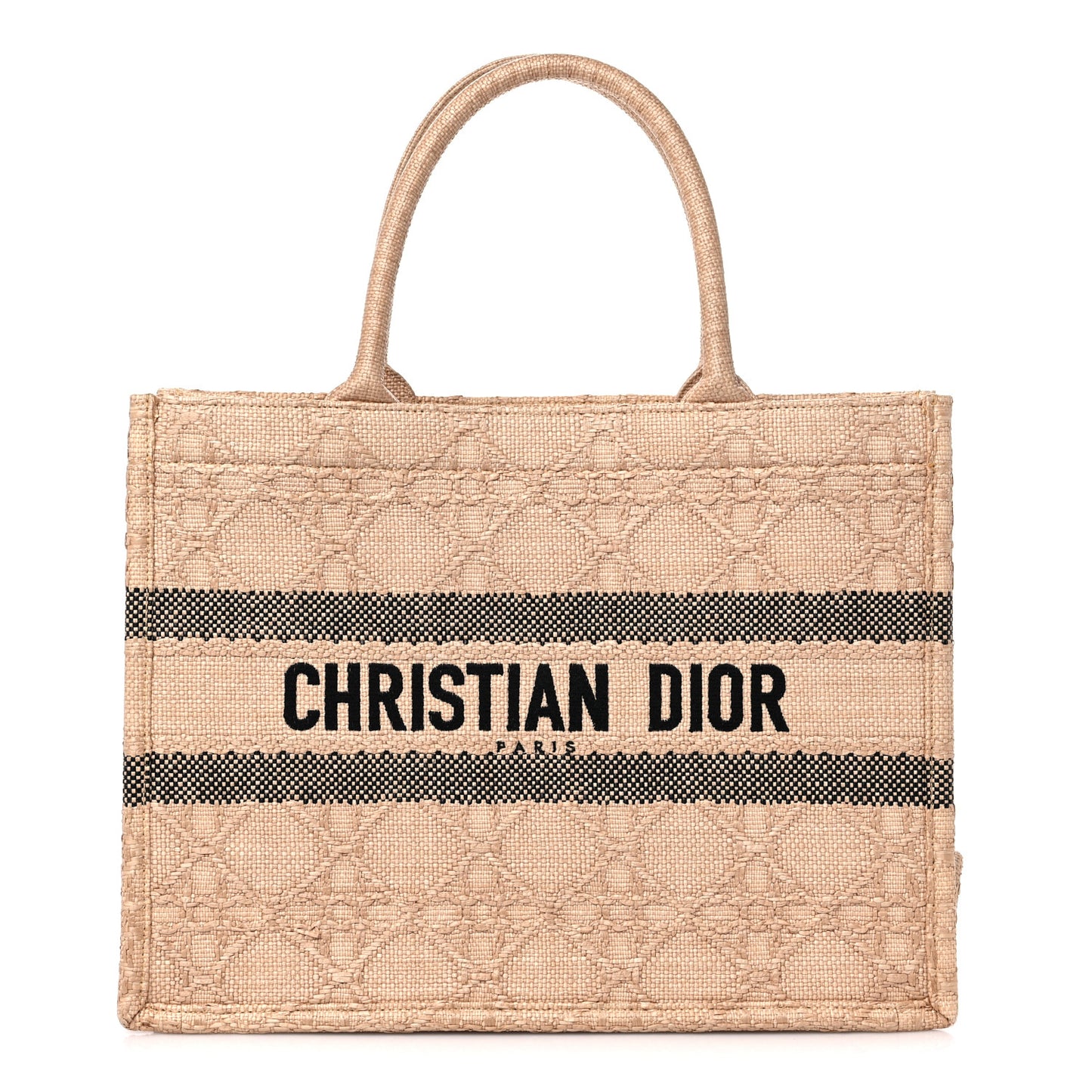 Raffia Cannage Medium Book Tote Natural