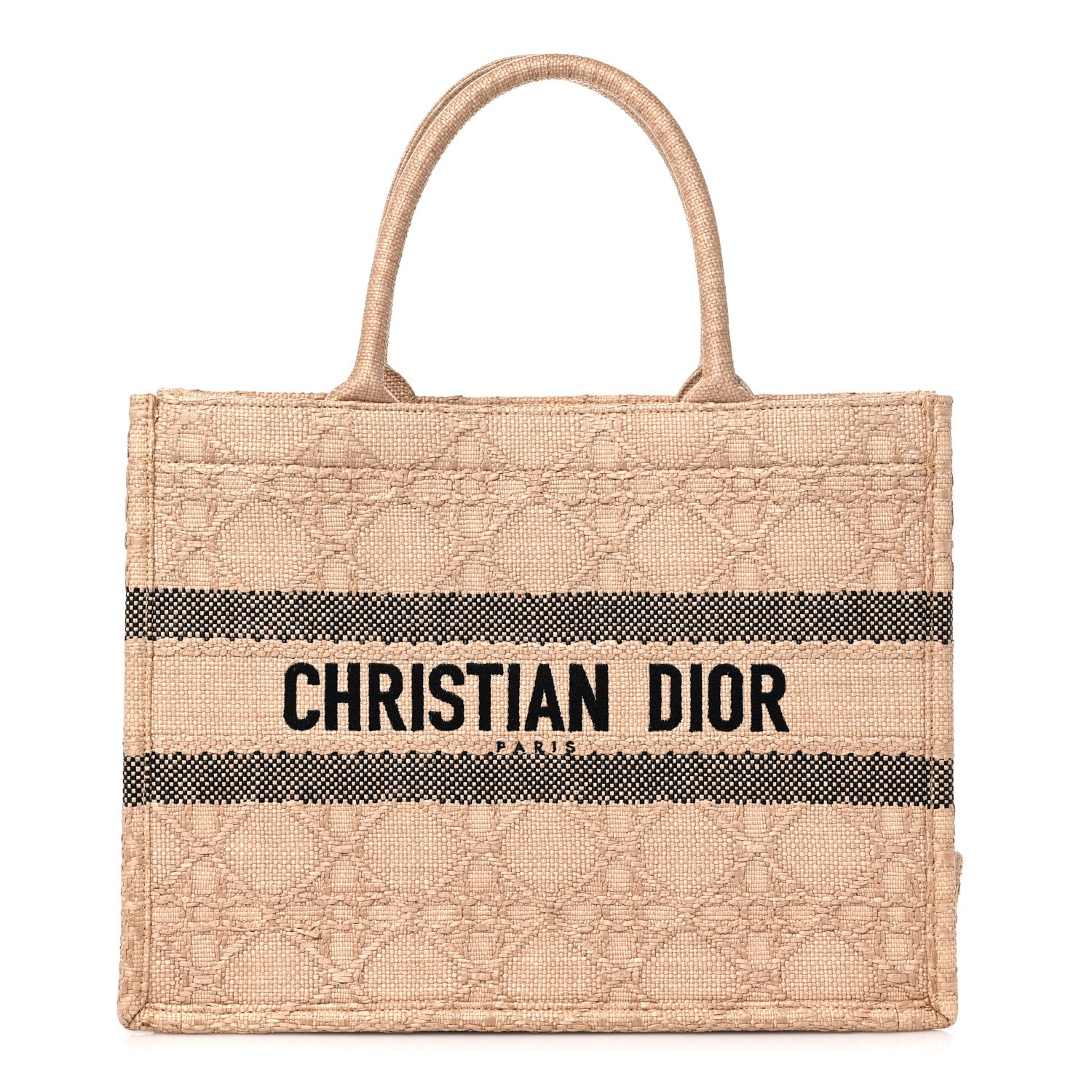 Christian Dior Raffia Cannage Medium Book Tote Natural 1 of 9