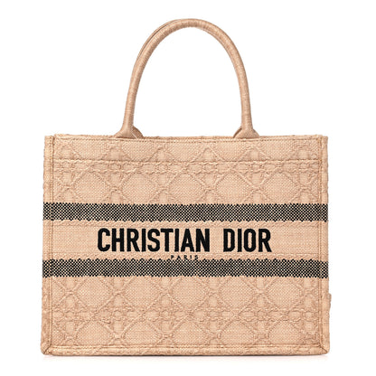 Christian Dior Raffia Cannage Medium Book Tote Natural 1 of 9