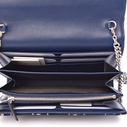 Gucci Velvet Crystal GG Monogram Mini Dionysus Chain Wallet Blue Beige Black 5 of 10