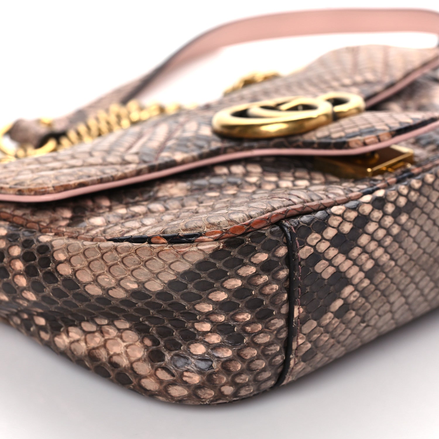Gucci Python Matelasse Mini GG Marmont Shoulder Bag Light Pink 10 of 11