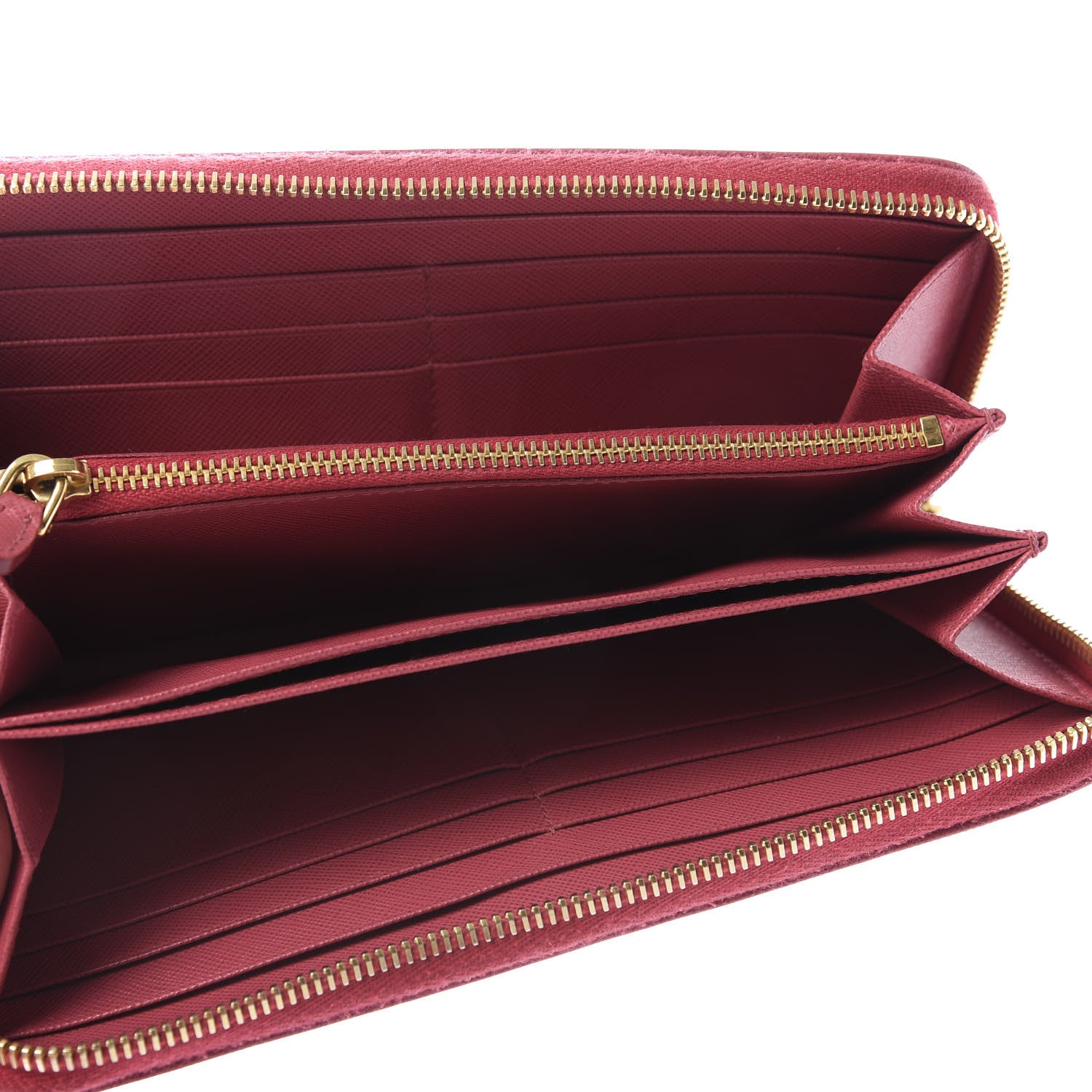 Prada Saffiano Zip Around Wallet Peonia 5 of 9