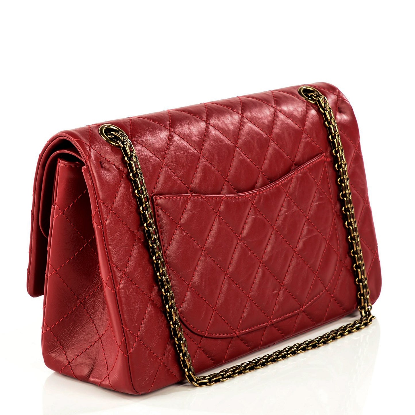 Aged Calfskin Quilted 2.55 Reissue 226 Flap Red