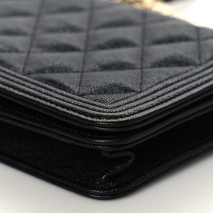 Chanel Caviar Quilted Boy Wallet On Chain WOC Black 10 of 11
