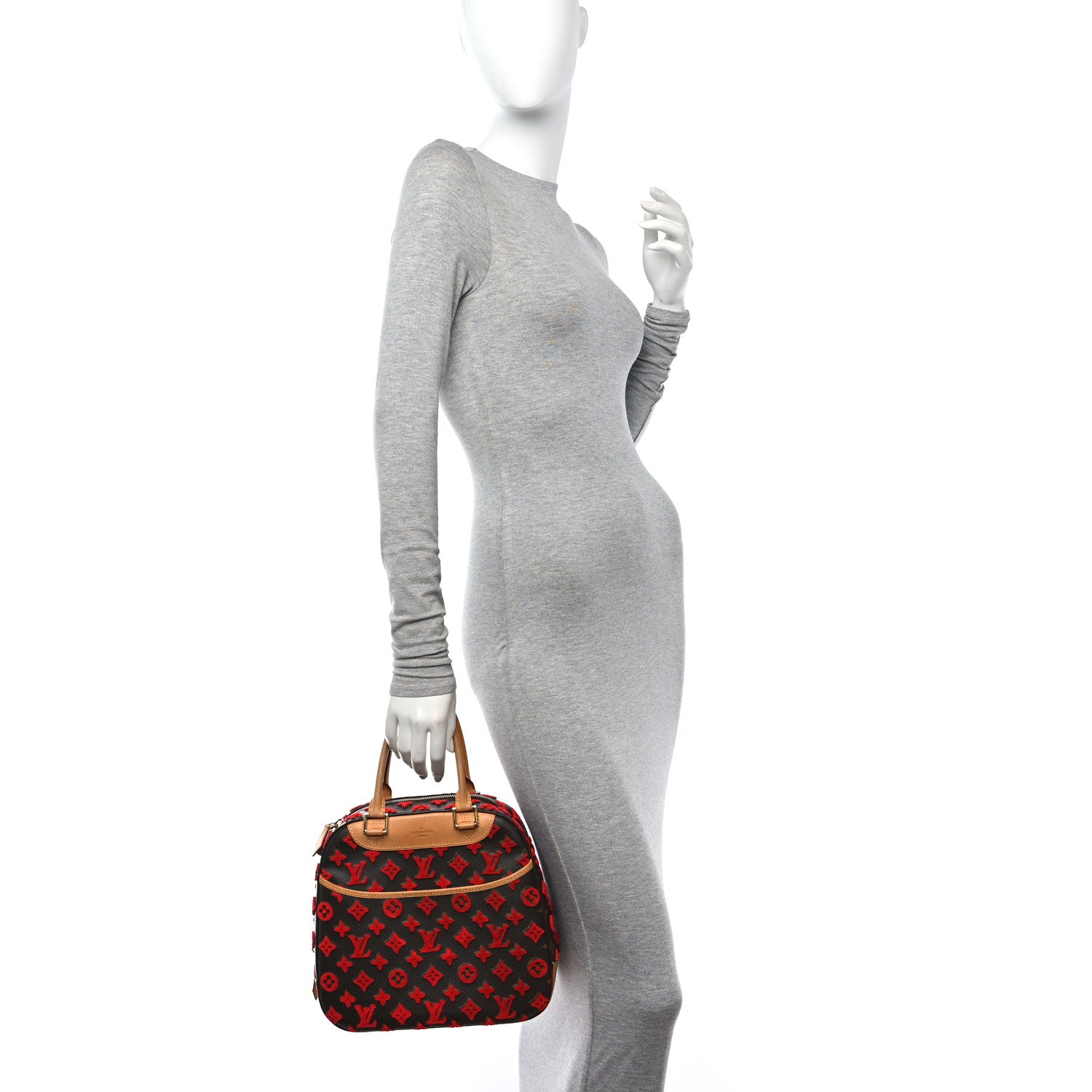 Louis Vuitton Monogram Tuffetage Deauville Cube Red 2 of 11