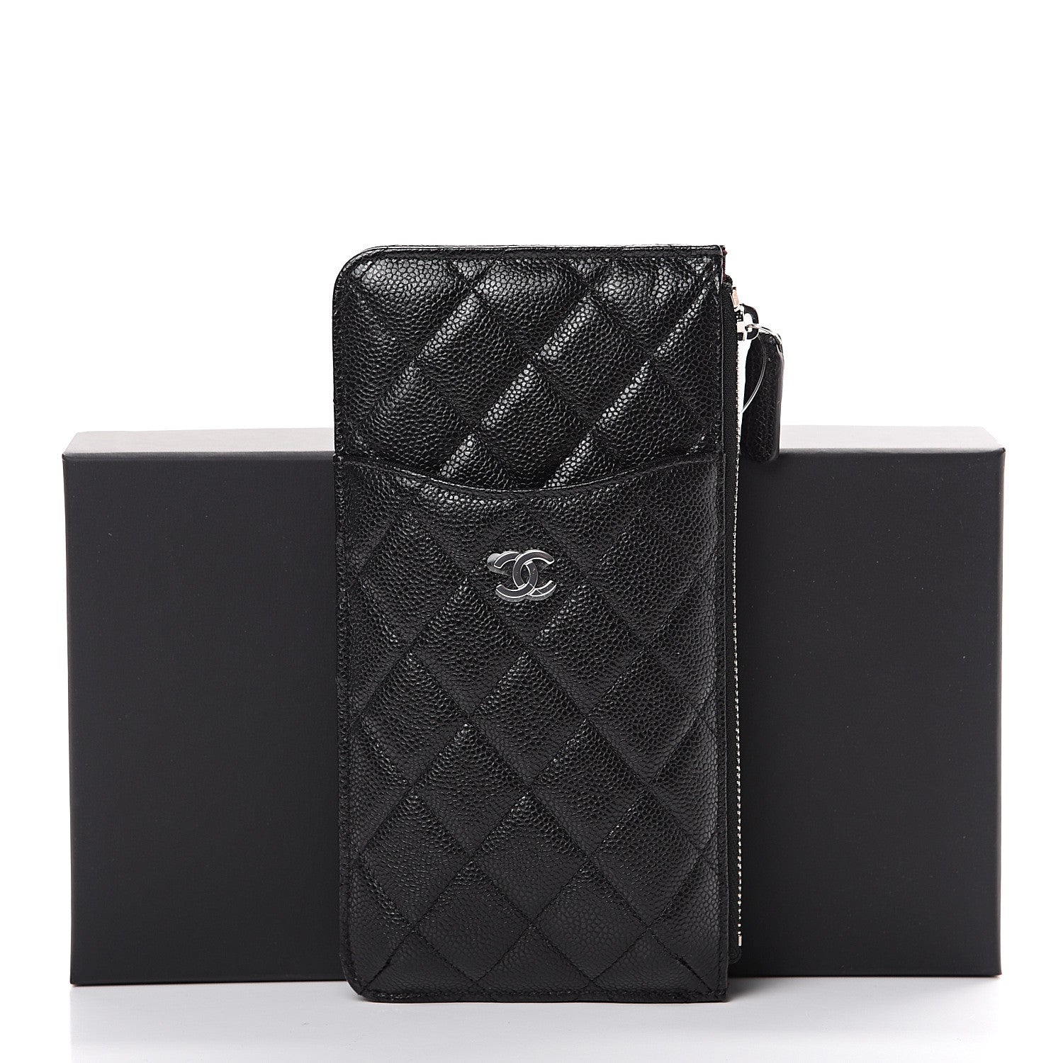 Chanel Caviar Quilted Classic Flat Wallet Pouch Black 7 of 7