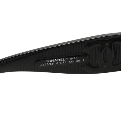 Chanel Acetate Shield Sunglasses 5495 Black 5 of 7