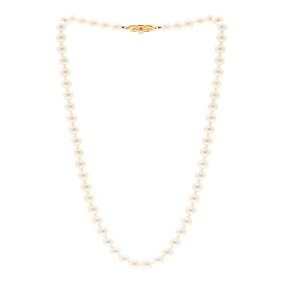 Mikimoto 18K Yellow Gold Akoya Cultured Pearl 7-7.5mm Strand Necklace 3 of 4