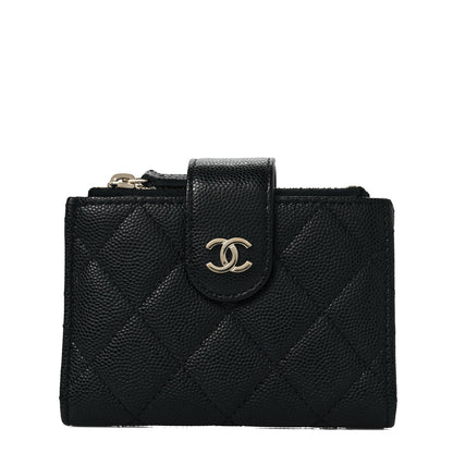 Chanel Caviar Quilted Compact Zipped Pocket Wallet Black 1 of 8