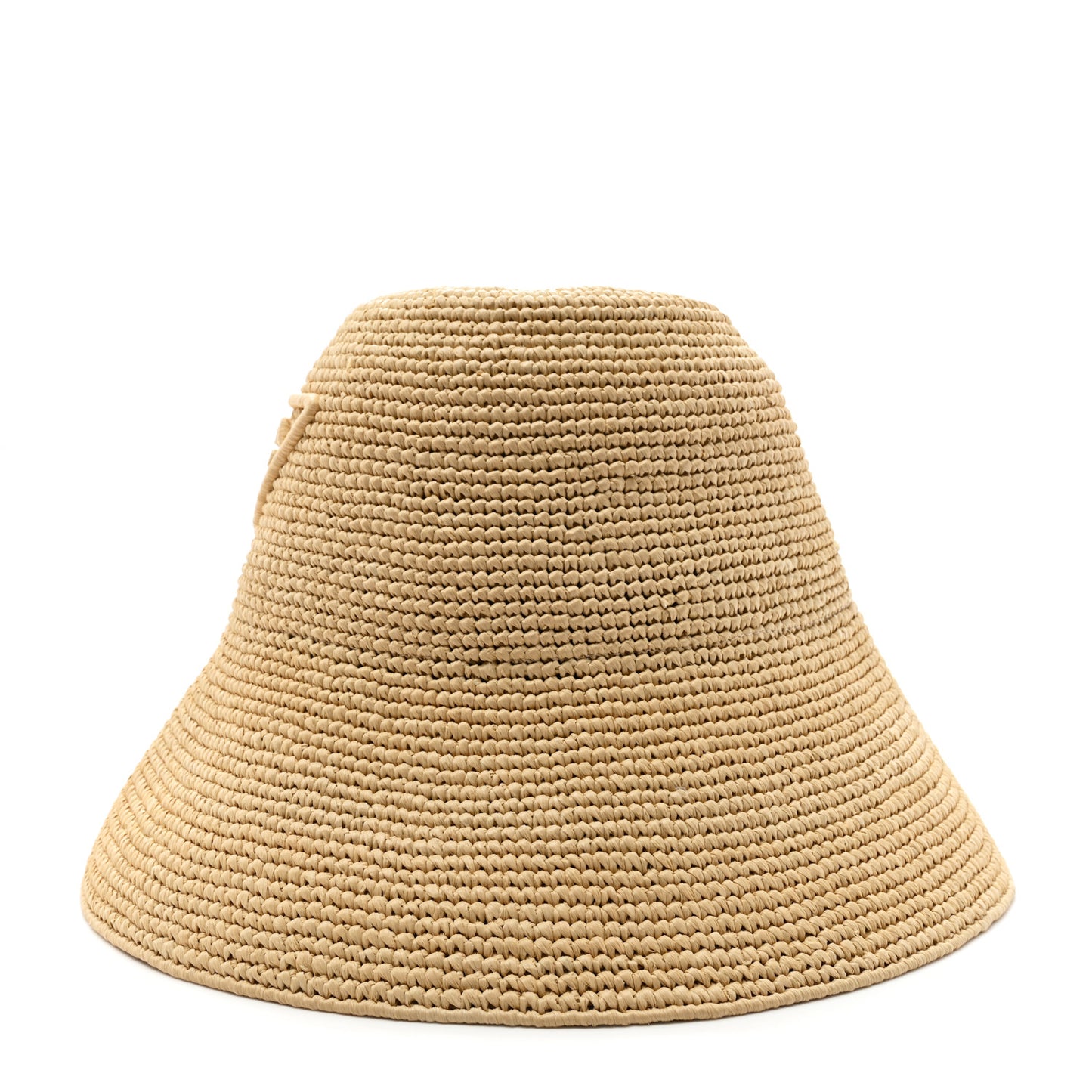 Raffia Triangle Logo Embroidered Womens Bucket Hat M Naturale