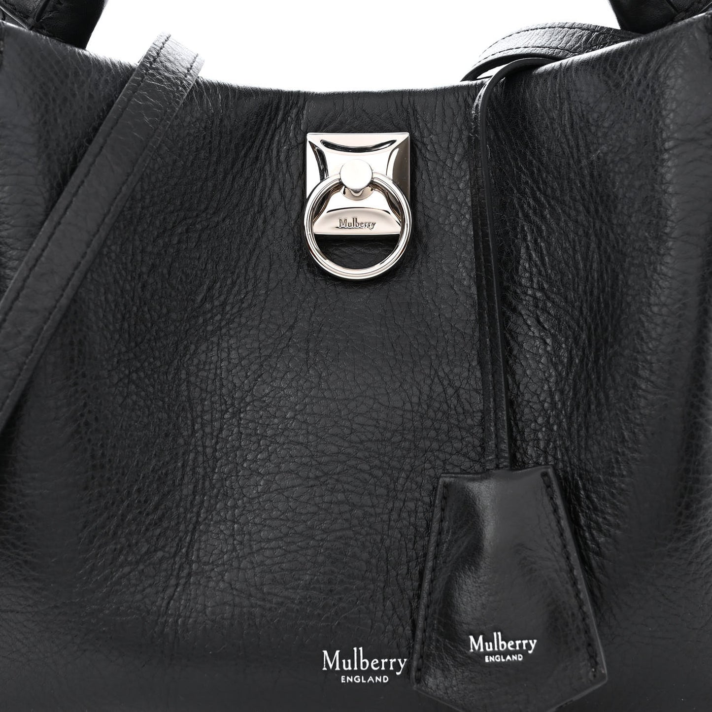 Shiny Calfskin Small Iris Tote Black