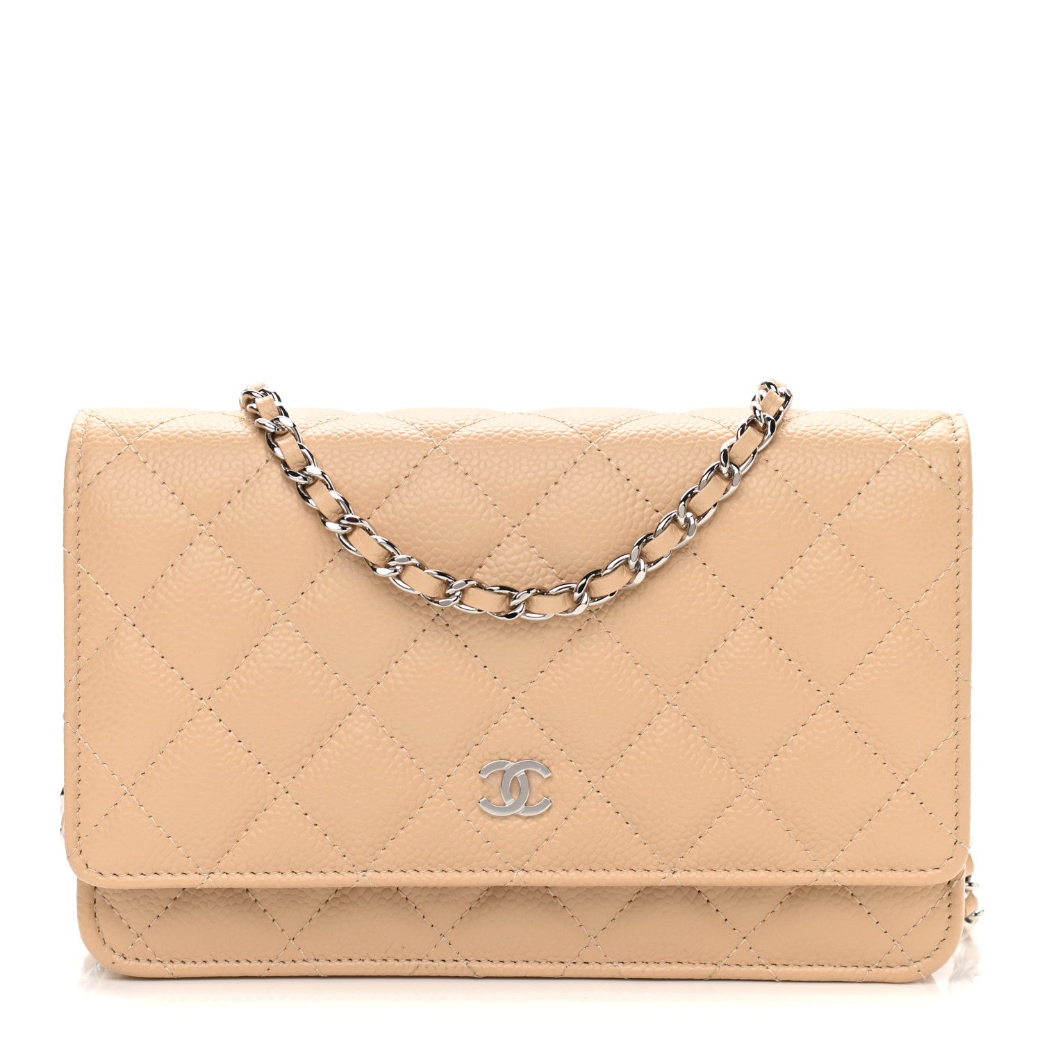 Chanel Caviar Quilted Wallet On Chain WOC Beige 1 of 11