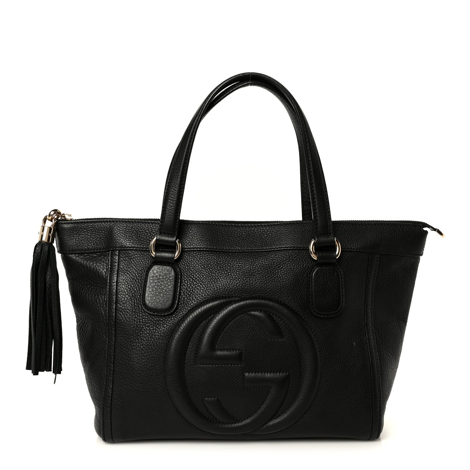 Gucci Pebbled Calfskin Small Soho Top Handle Bag Black 1 of 11