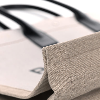 Saint Laurent Linen Calfskin Rive Gauche Tote Optic White 7 of 10