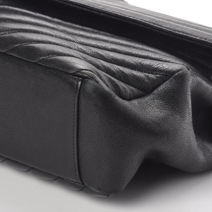 Saint Laurent Sheepskin Matelasse Chevron Monogram Large College Satchel Black 11 of 12