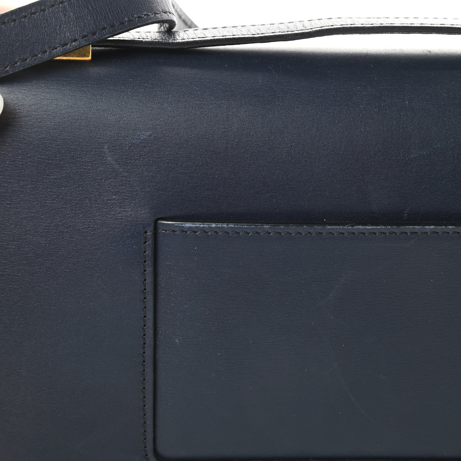 Celine Calfskin Suede Bi-Color Small Case Flap Navy Blue Yellow 18 of 18
