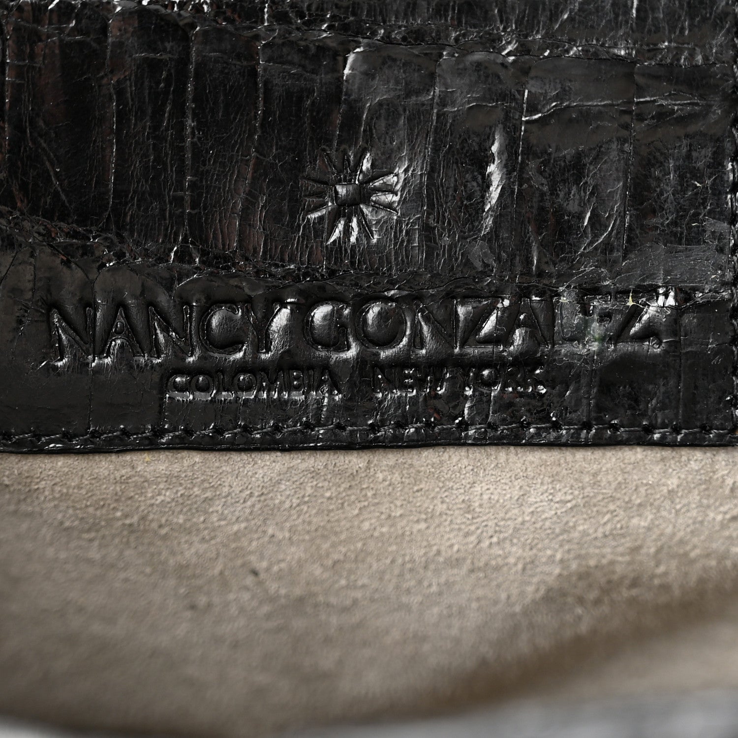 Nancy Gonzalez Crocodile Calf Hair Satchel Black 6 of 10
