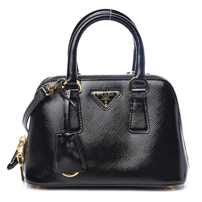 Prada Saffiano Vernice Mini Promenade Tote Black 1 of 9
