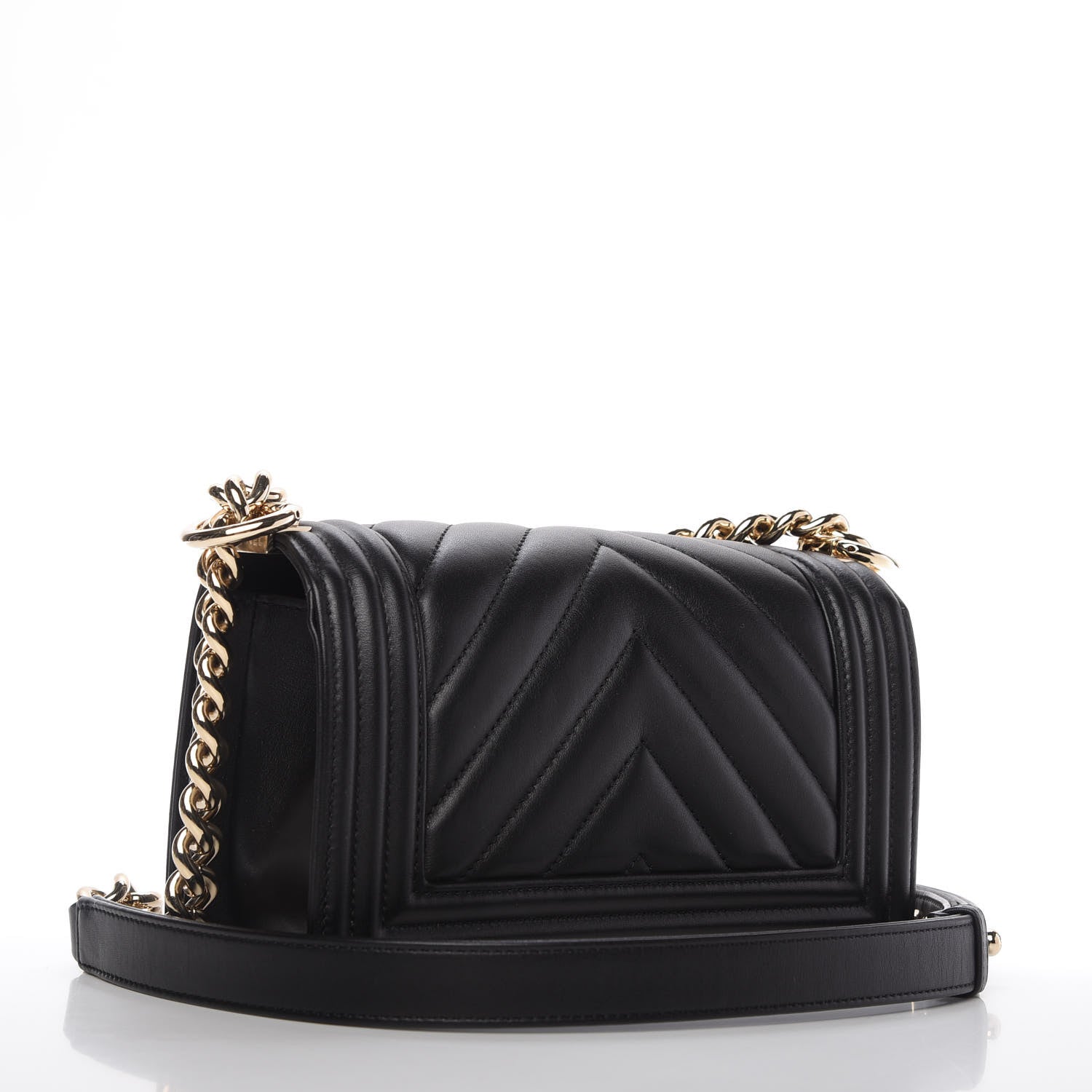 Chanel Lambskin Chevron Quilted Small Boy Flap Black 3 of 10