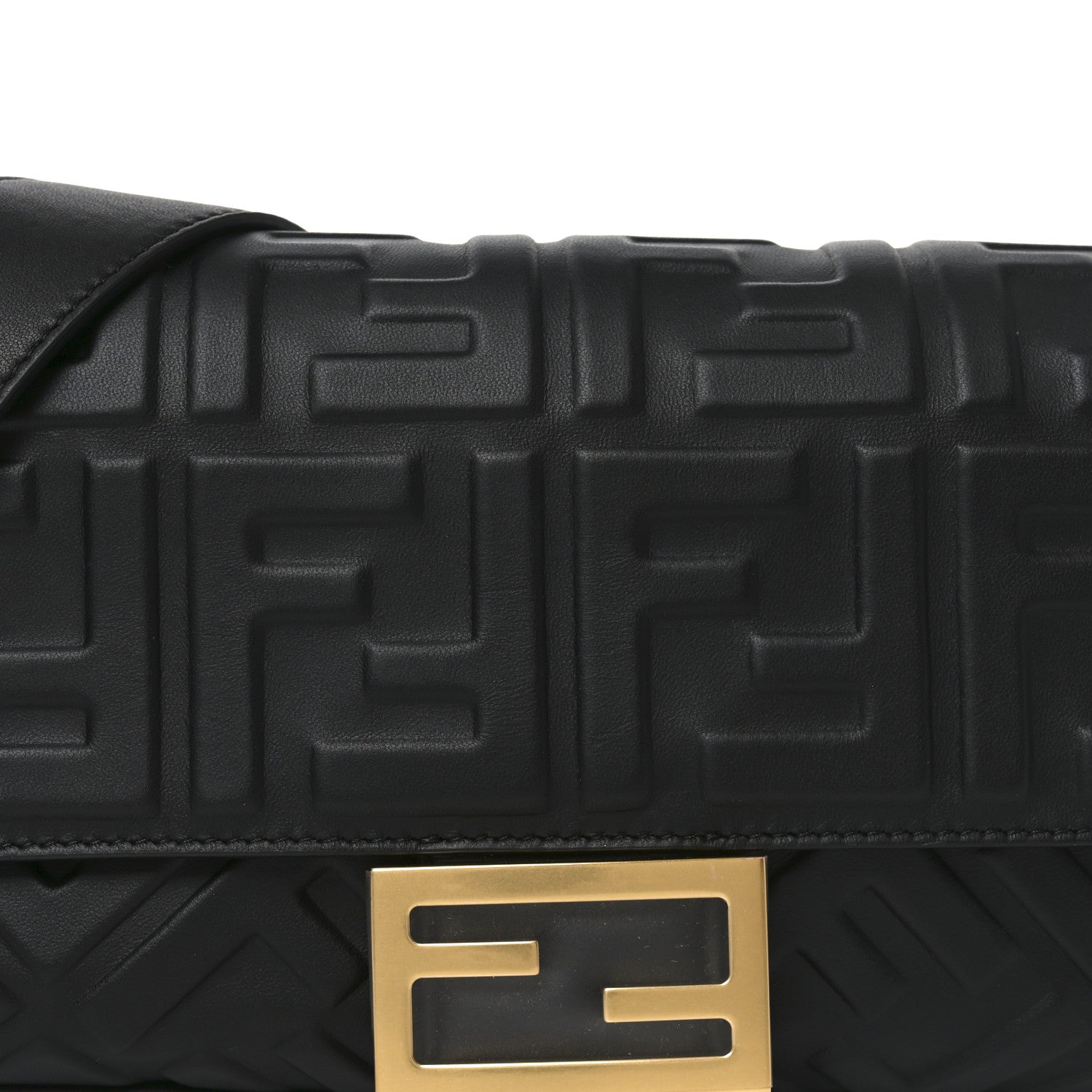 Fendi Nappa FF 1974 Embossed Baguette Black 8 of 10