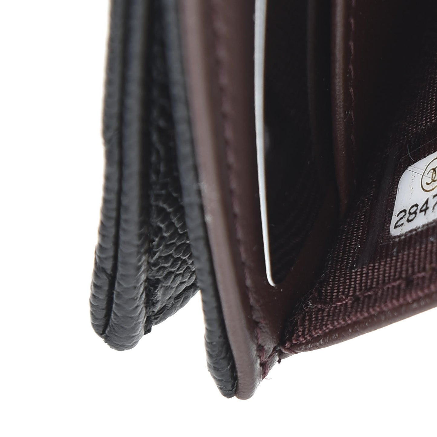 Caviar Quilted Compact Flap Wallet Black