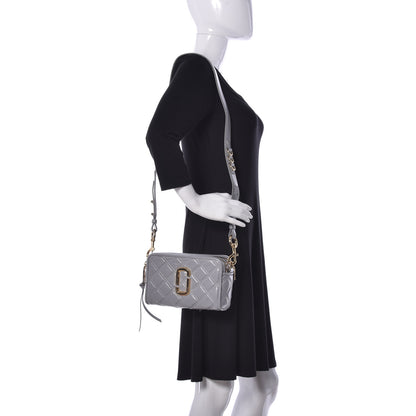 Marc Jacobs Natural Grain Calfskin Quilted The Softshot 21 Bag Grey 2 of 9