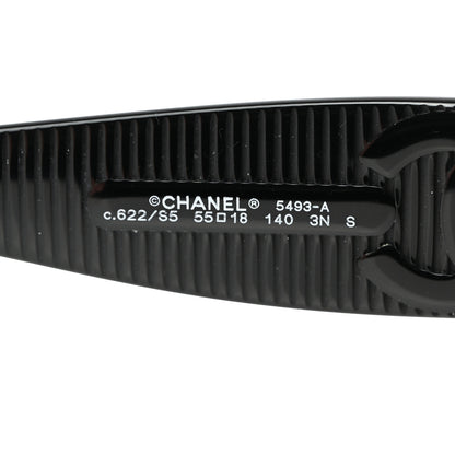 Chanel Acetate Rectangle Sunglasses 5493 Black 5 of 8