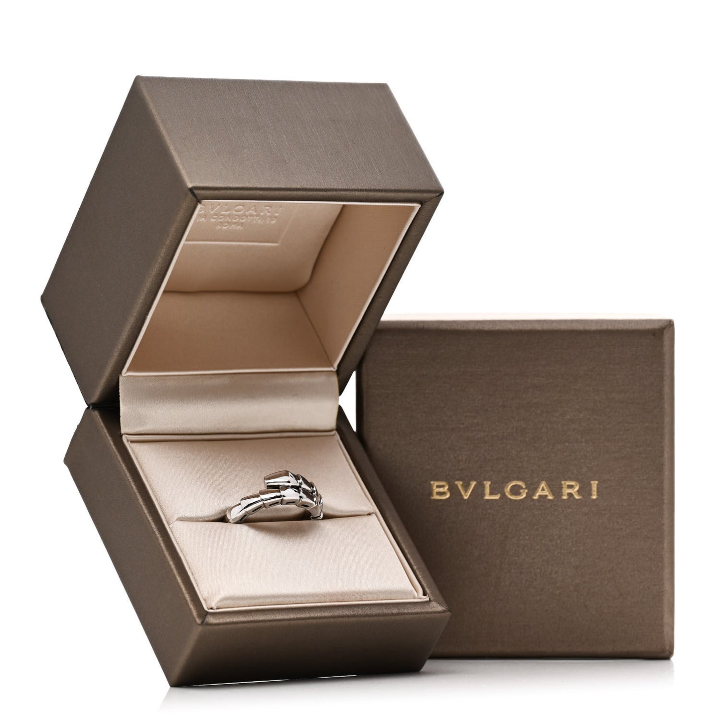 18K White Gold Serpenti Viper Ring L