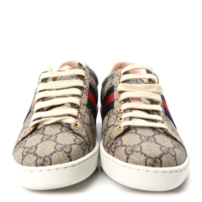 Gucci GG Supreme Monogram Womens Ace Low-Top Sneaker 37 Beige 3 of 10