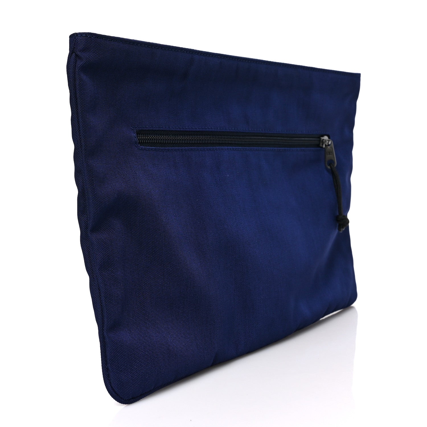 Balenciaga Nylon Political Campaign Logo Embroidered Zip Pouch Bleu Pacifique 3 of 6