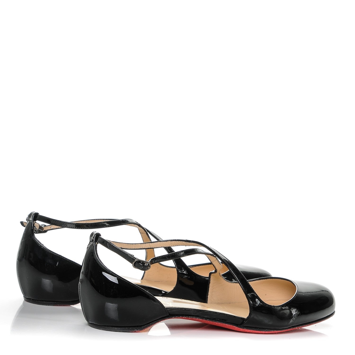 Christian Louboutin Patent Balcross Flats 38.5 Black 3 of 9
