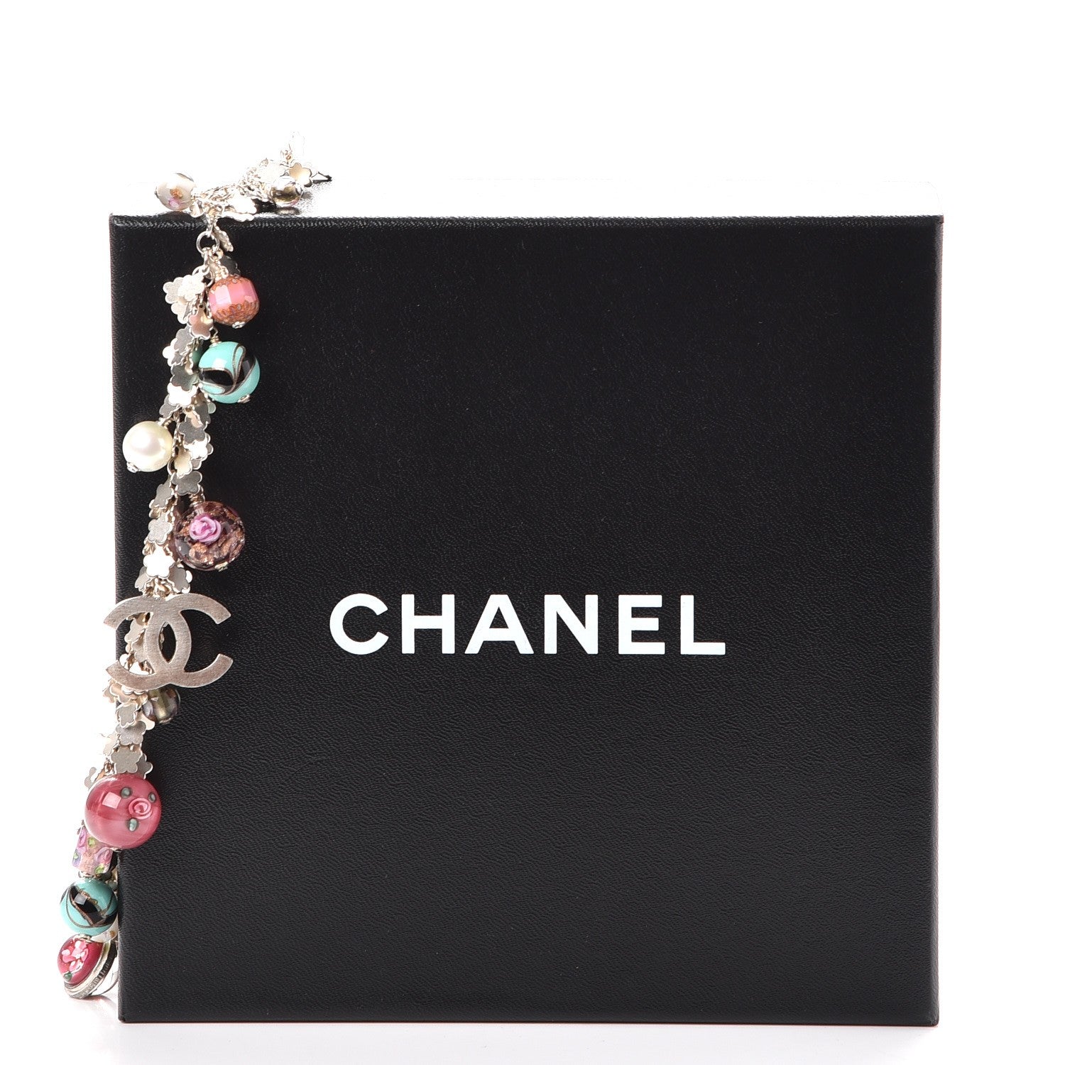 Chanel Glass Beaded Charm CC Belt Silver Multicolor 8 of 8
