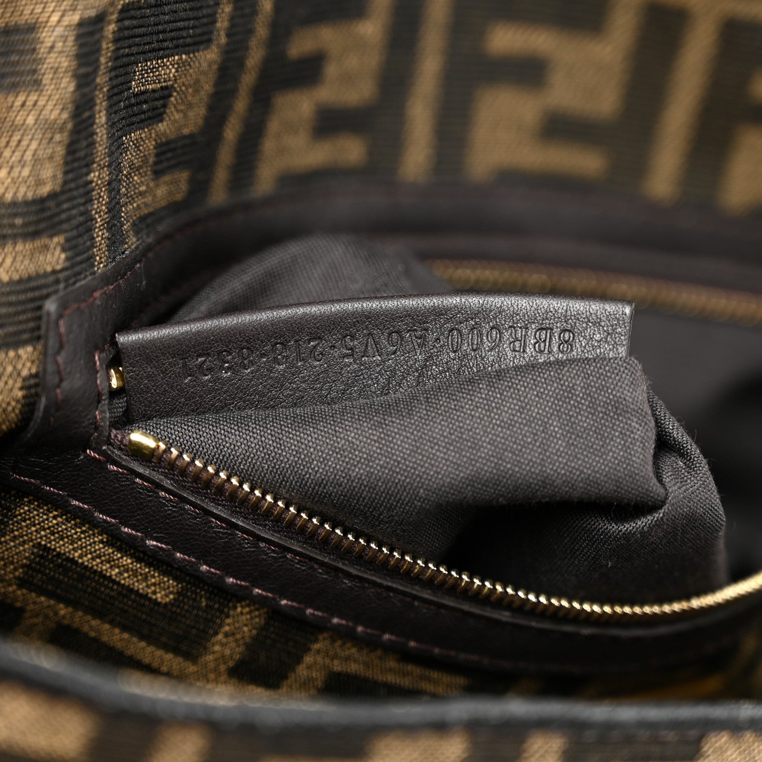 Fendi Fabric Jacquard FF 1974 Medium Baguette Tobacco Moro Black 7 of 11