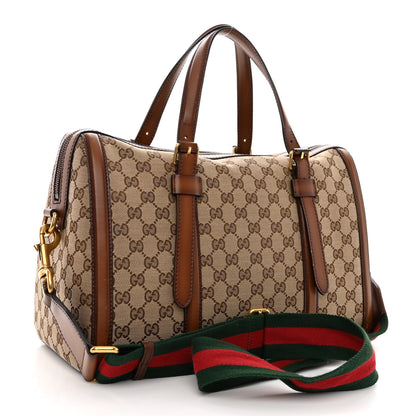 Gucci Monogram Medium Lady Web Boston Bag Beige Cuir 3 of 11