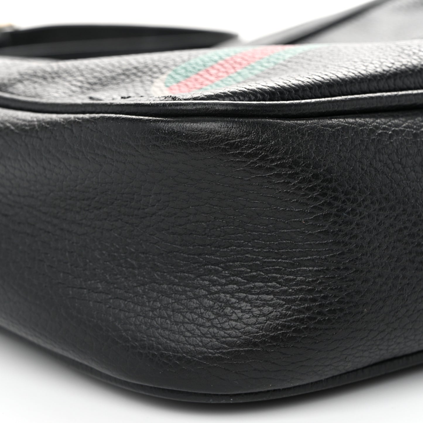Pebbled Calfskin Logo Messenger Bag Black