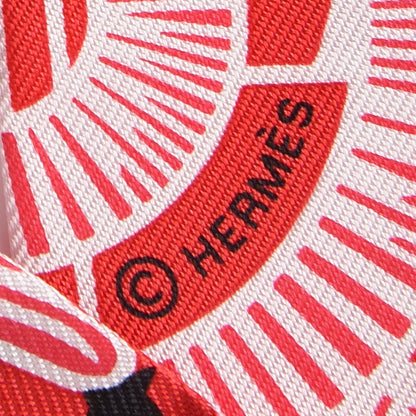 Hermes Silk Eperon D'Or Twilly Parme Blanc Rouge 4 of 6