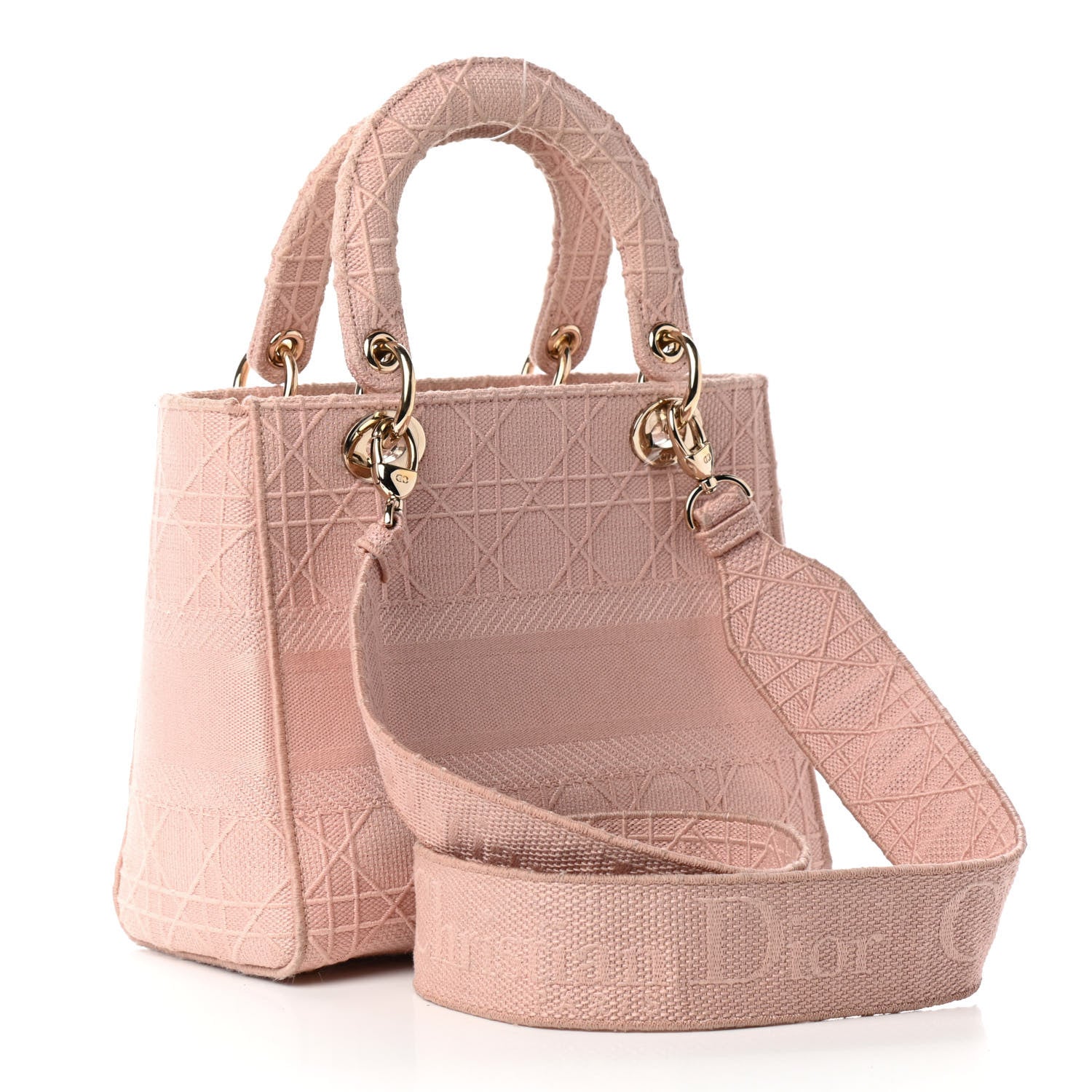 Christian Dior Canvas Embroidered Medium Lady D-Lite Bois De Rose 6 of 21