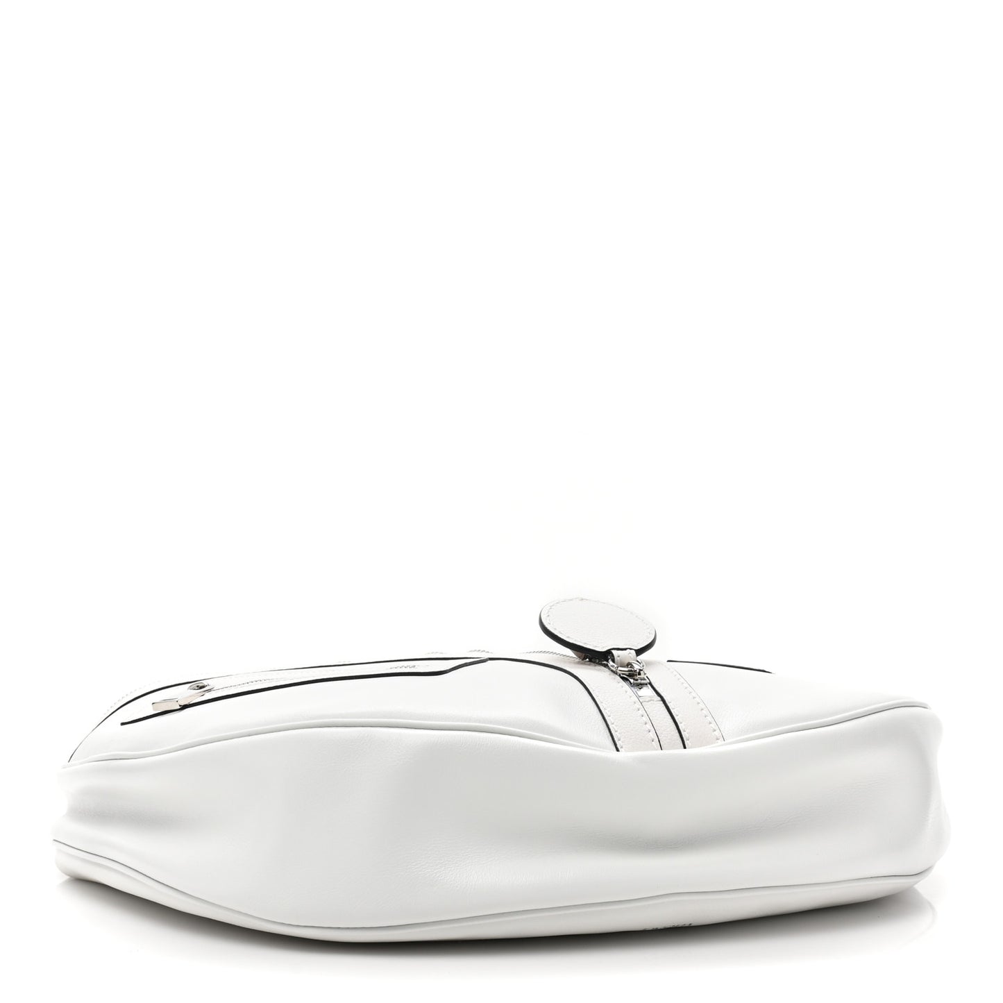 Calfskin Medium Repeat Zip Hobo Optical White