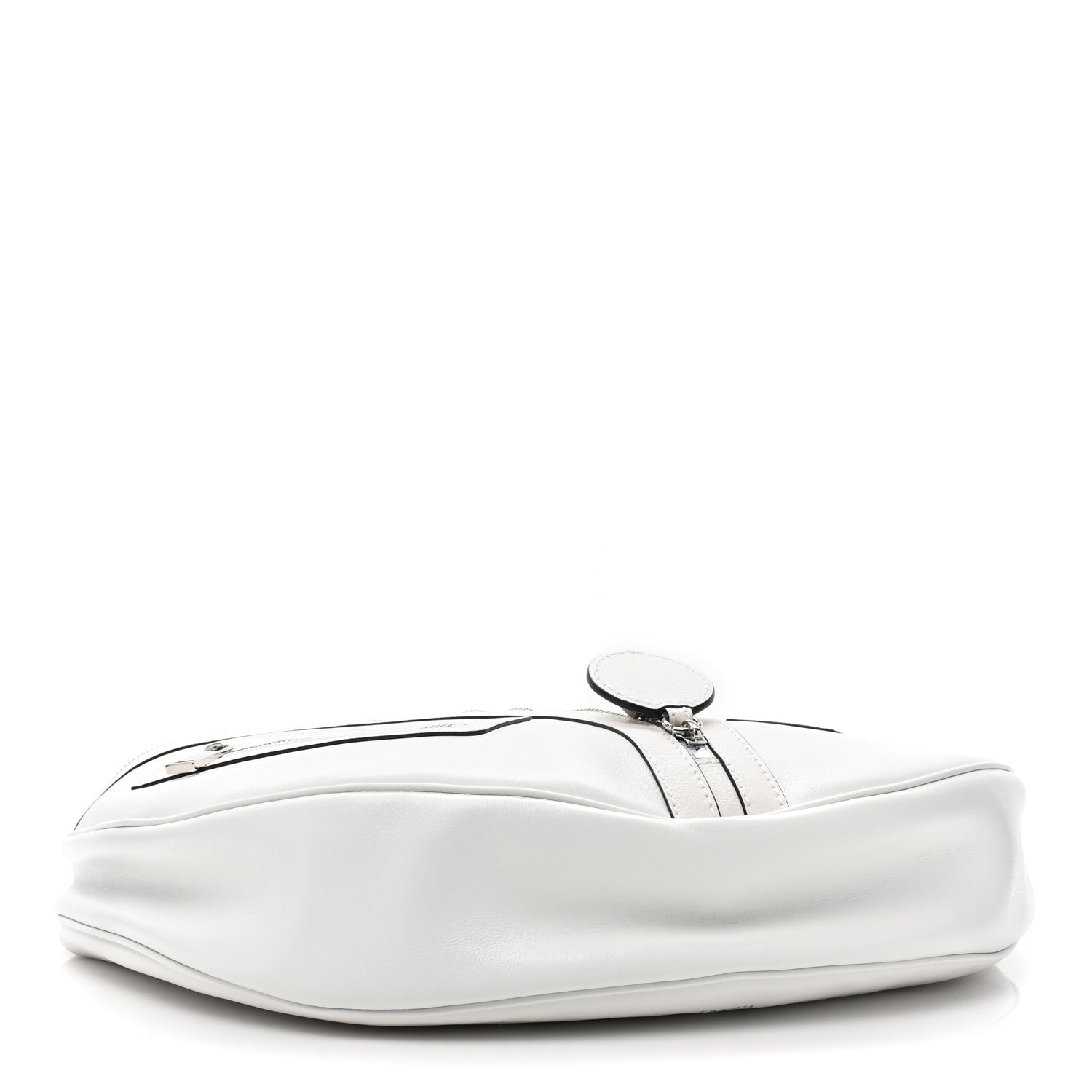 Versace Calfskin Medium Repeat Zip Hobo Optical White 4 of 8